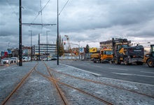 Práce na prodloužení tramvajové tratě z náměstí Hrdinů na Pankrác letos skončí ještě před koncem roku. Zdroj foto: facebook PID