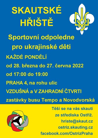 Sportovní odpolední pondělky pro ukrajinské děti