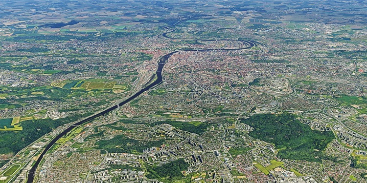 Metropolitní plán - pohled na Prahu - 3D od Google Maps