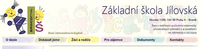 ZŠ Jílovská - obraz webu