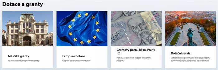 Dotace a granty - MHMP - rozcestník - web