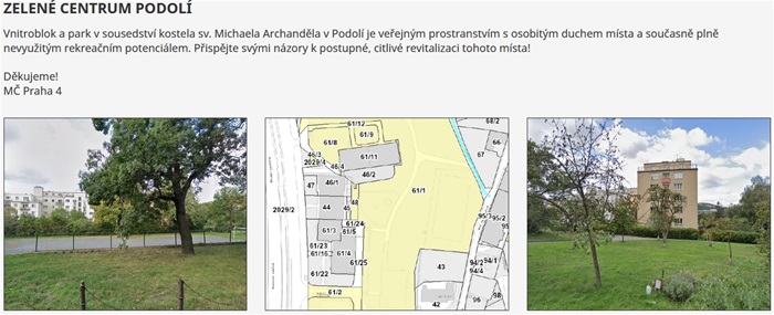 Zelené centrum Podolí - anketa