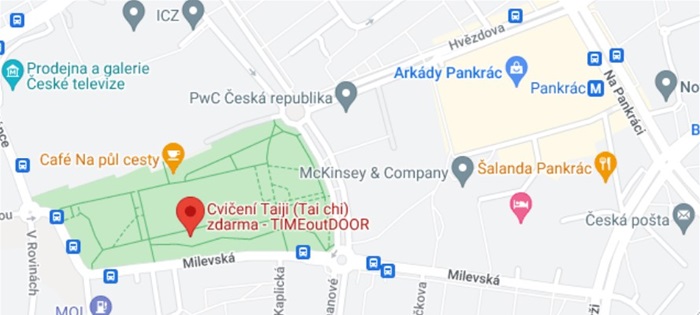 Bezplatné lekce cvičení s prvky Tai chi v Pankráckém parku