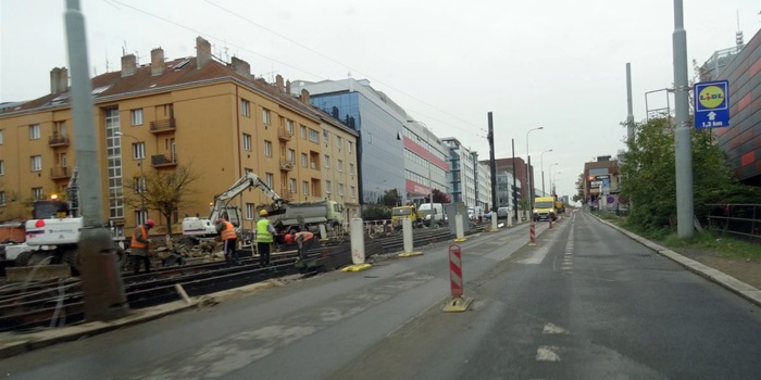 Stav výstavby tramvajové trati k 27. 10. 2020