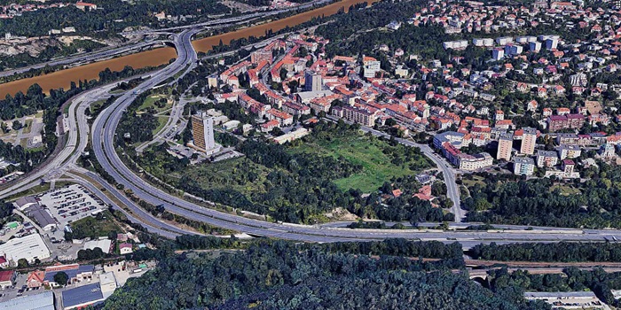 Praha 4 nesouhlasí s povolením developerského projektu Ekorezidence Braník - google maps 3D
