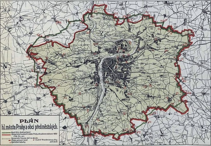 Mapa staré Prahy