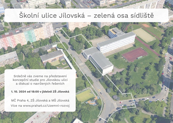 Přijďte se seznámit s návrhem "školní ulice Jílovská" a dejte k němu zpětnou vazbu
