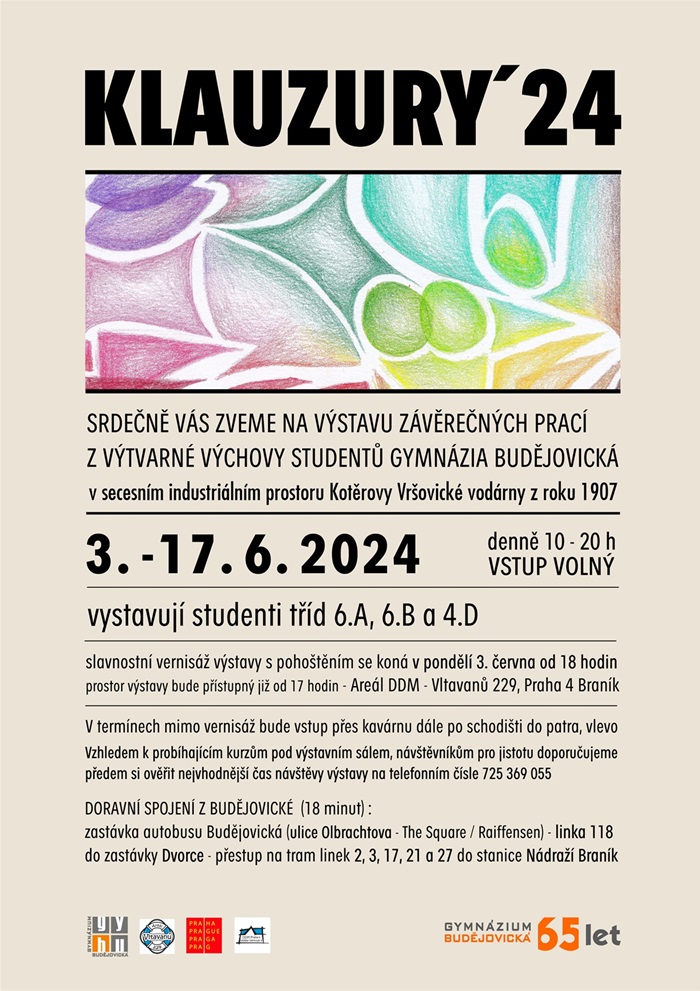 Výstava klauzurních prací studentů Gymnázia Budějovická 